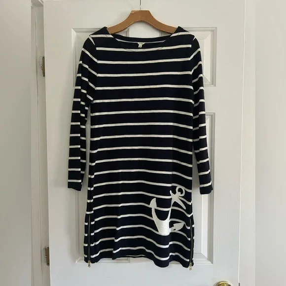 J. Crew Maritime Navy White Stripe Anchor Dress - Picture 3 of 7